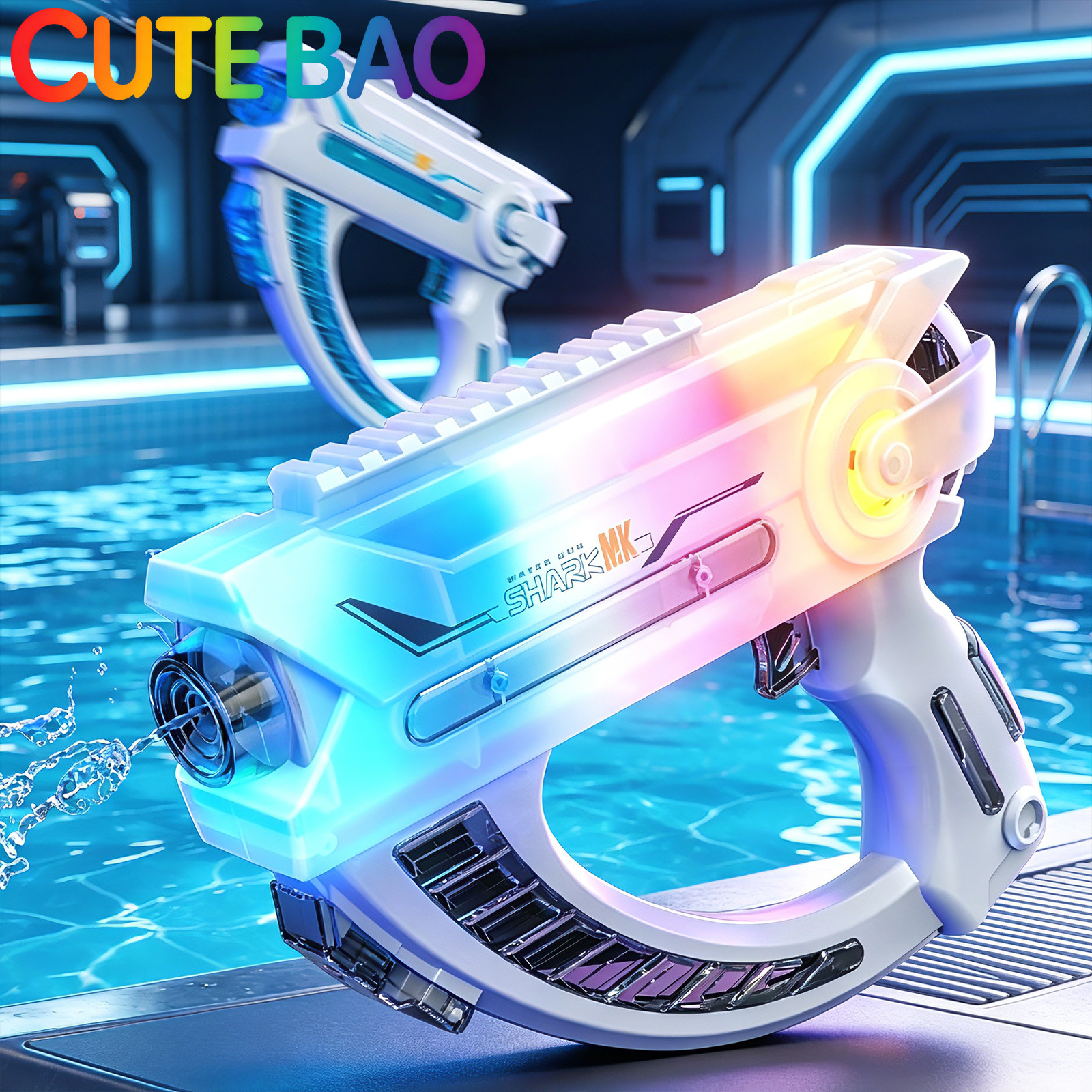Outdoor Power Parts - Electric Water Gun Colorful Lights Continuous