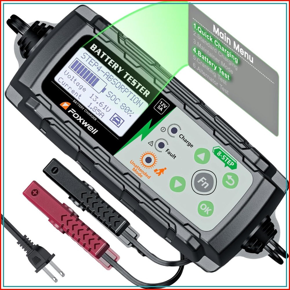 Lawn Mower Battery - 12V Car Battery Charger & Tester,