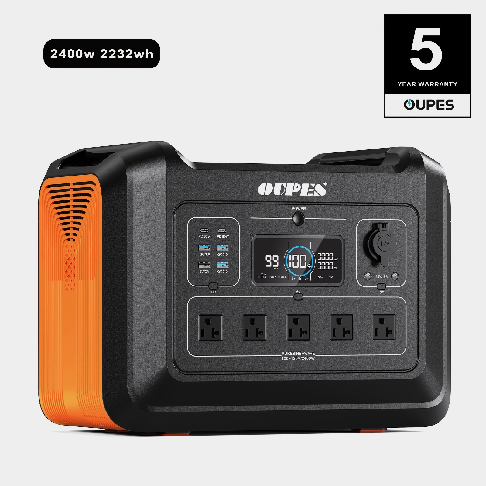 Outdoor Power For Camping - Portable Power Station 2400W Peak /