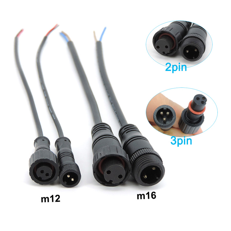 M12 M16 2 3 Pin Core Wire DC M - Outdoor Power Jack บทวิจารณ์และราคา