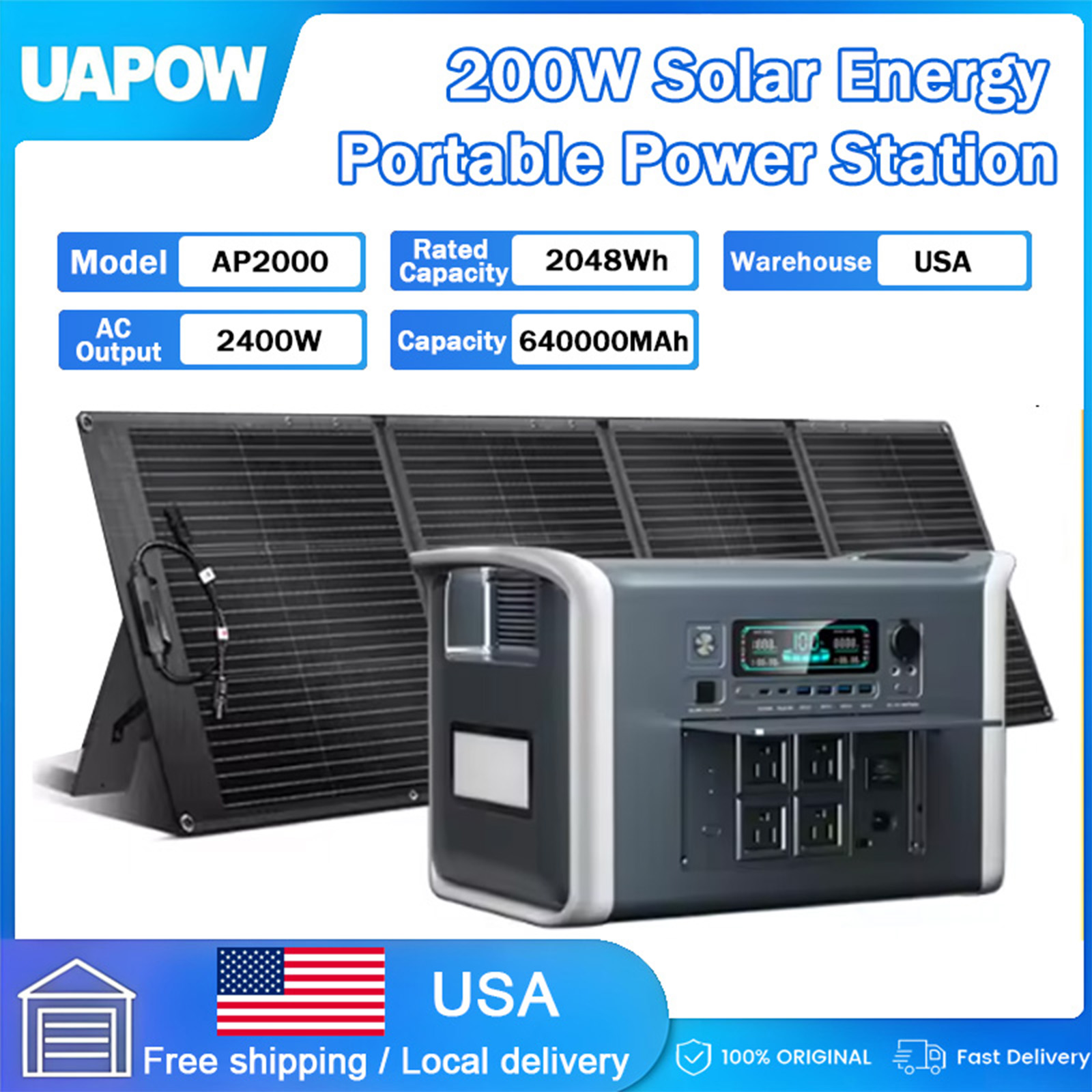 UAPOW 200W Solar Power Portabl - Outdoor Power Bank With Ac Outlet บทวิจารณ์และราคา