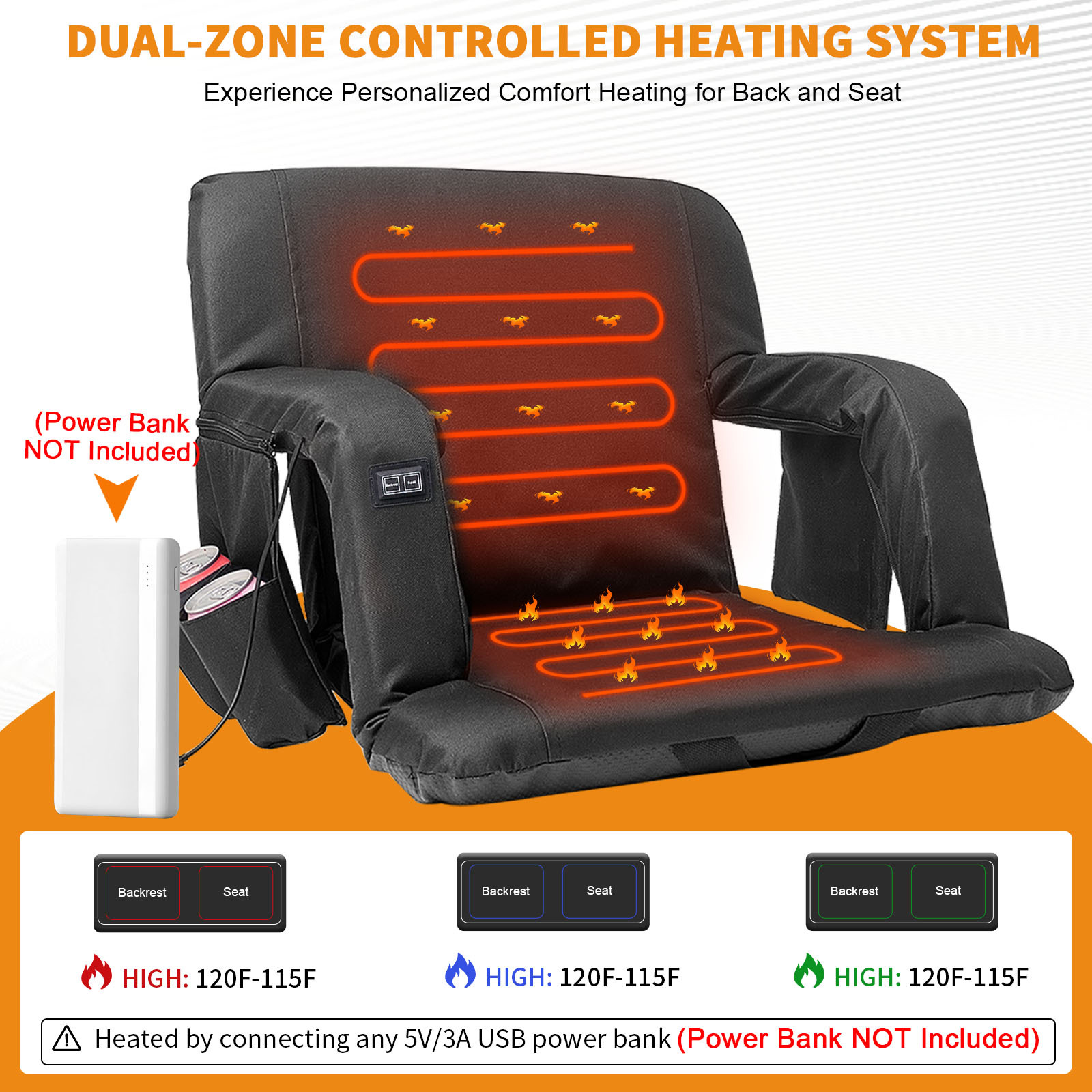 2-Pack Portable Heated Bleache - Outdoor Power Recliner บทวิจารณ์และราคา