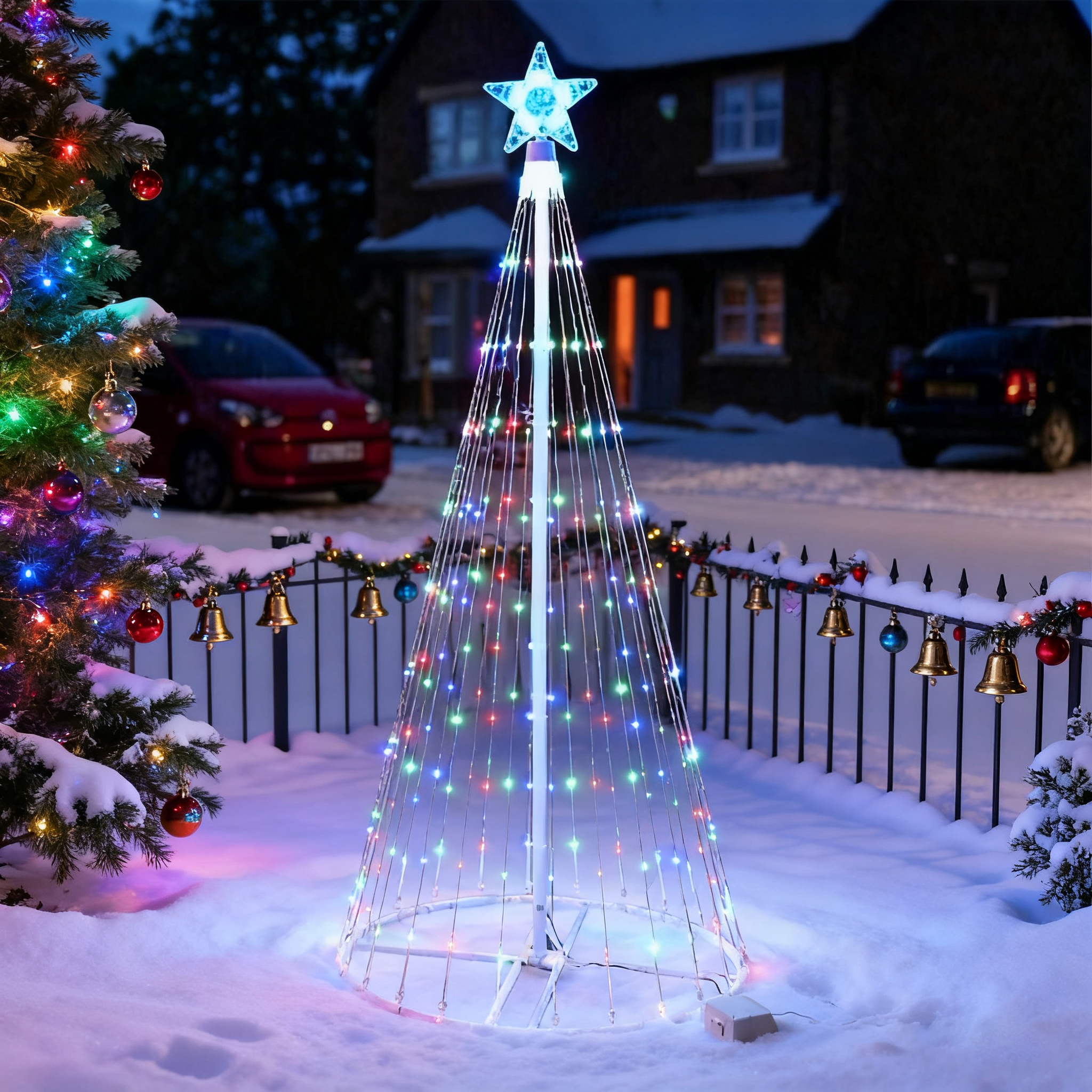 Solar-Powered LED Waterfall St - Outdoor Power Point บทวิจารณ์และราคา