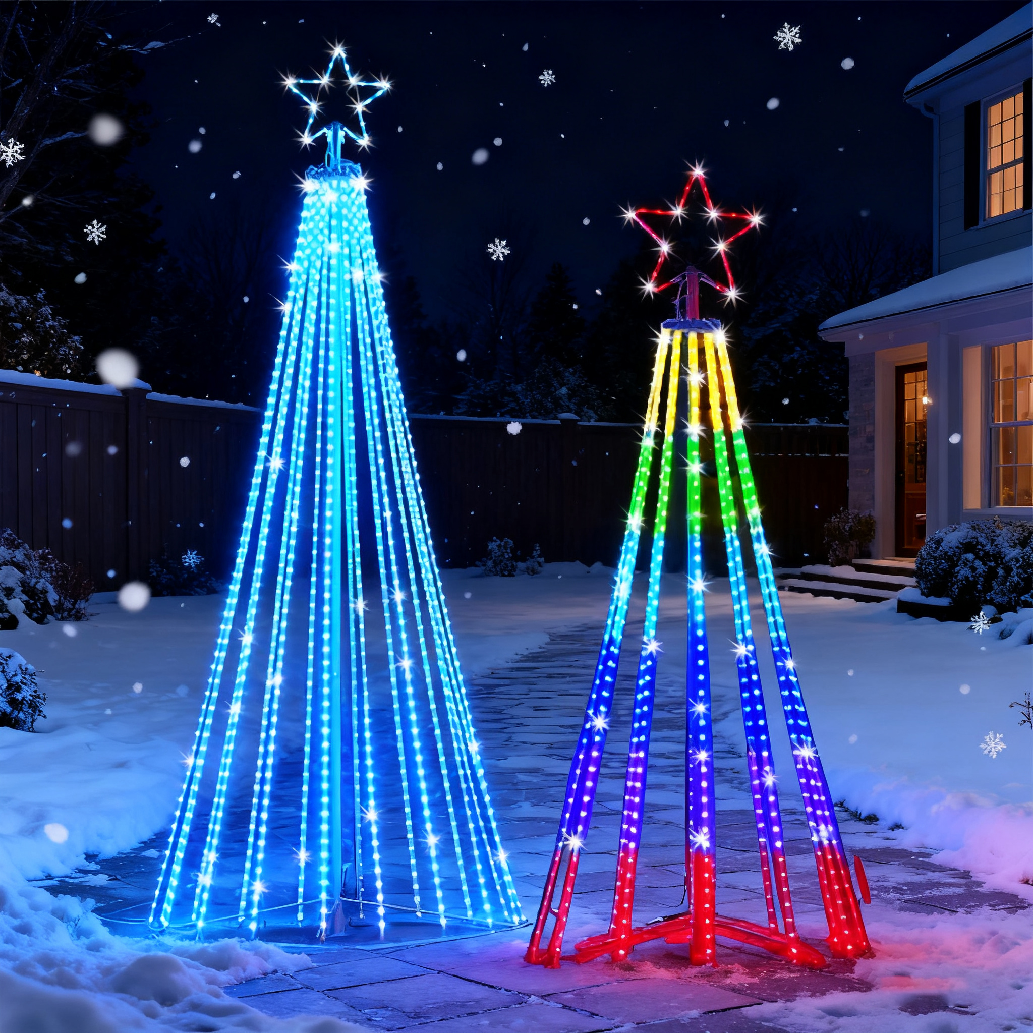 Solar-Powered LED Waterfall St - Outdoor Power Point บทวิจารณ์และราคา