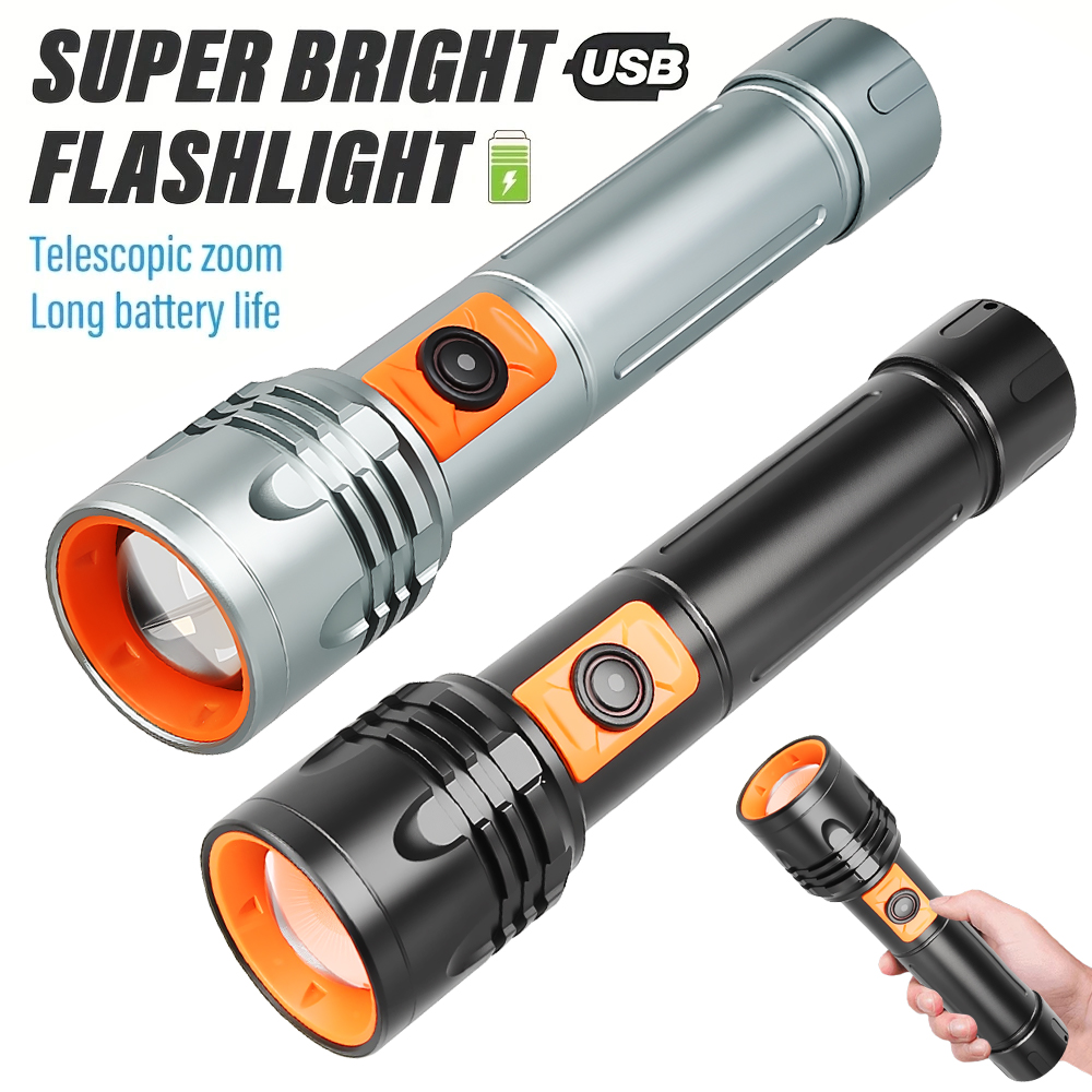 High Power LED Flashlight USB  - Outdoor Power For Camping บทวิจารณ์และราคา