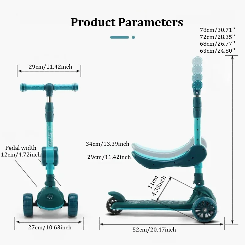 2-in-1 Kids Kick Scooter with  - Outdoor Power Point บทวิจารณ์และราคา