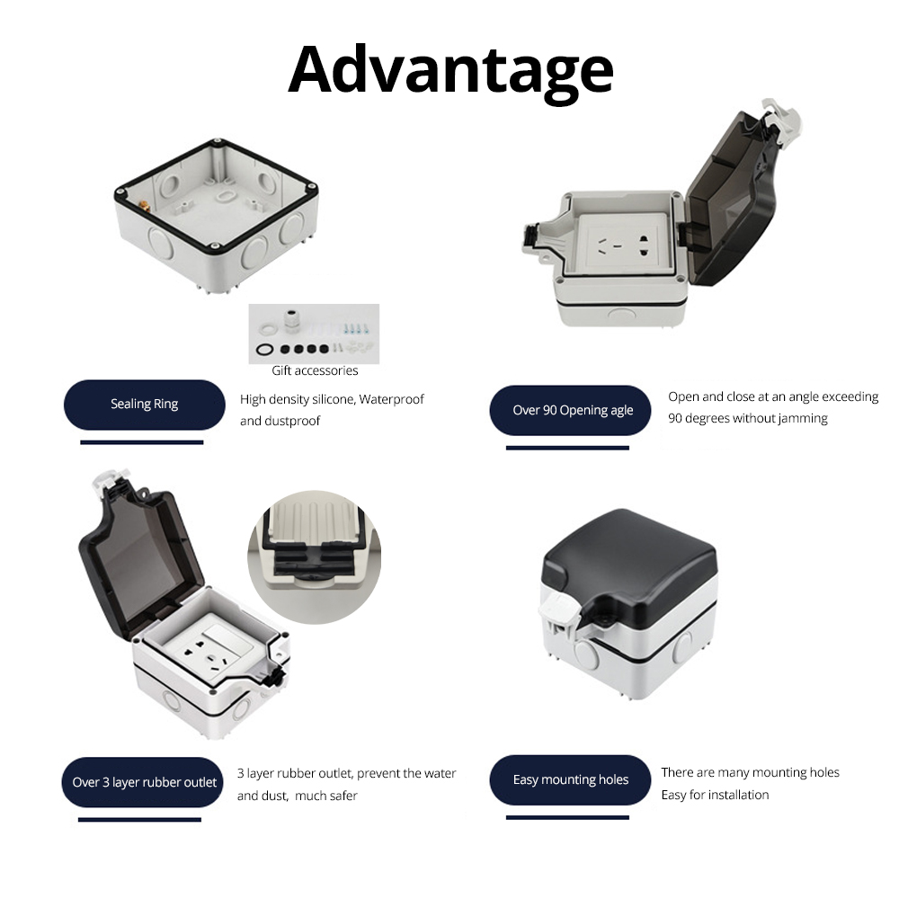 Wallpad IP66 Dustproof Waterpr - Outdoor Power Socket บทวิจารณ์และราคา