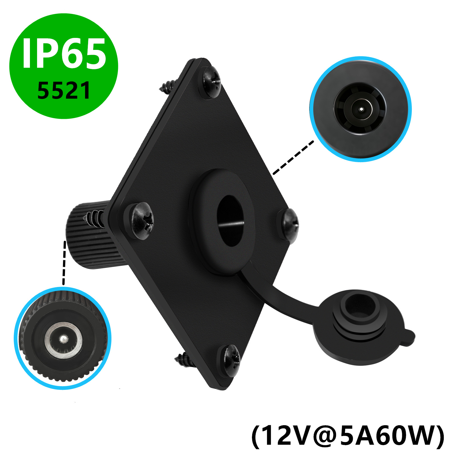 IP65 Waterproof DC5521 Panel M - Outdoor Power Jack บทวิจารณ์และราคา