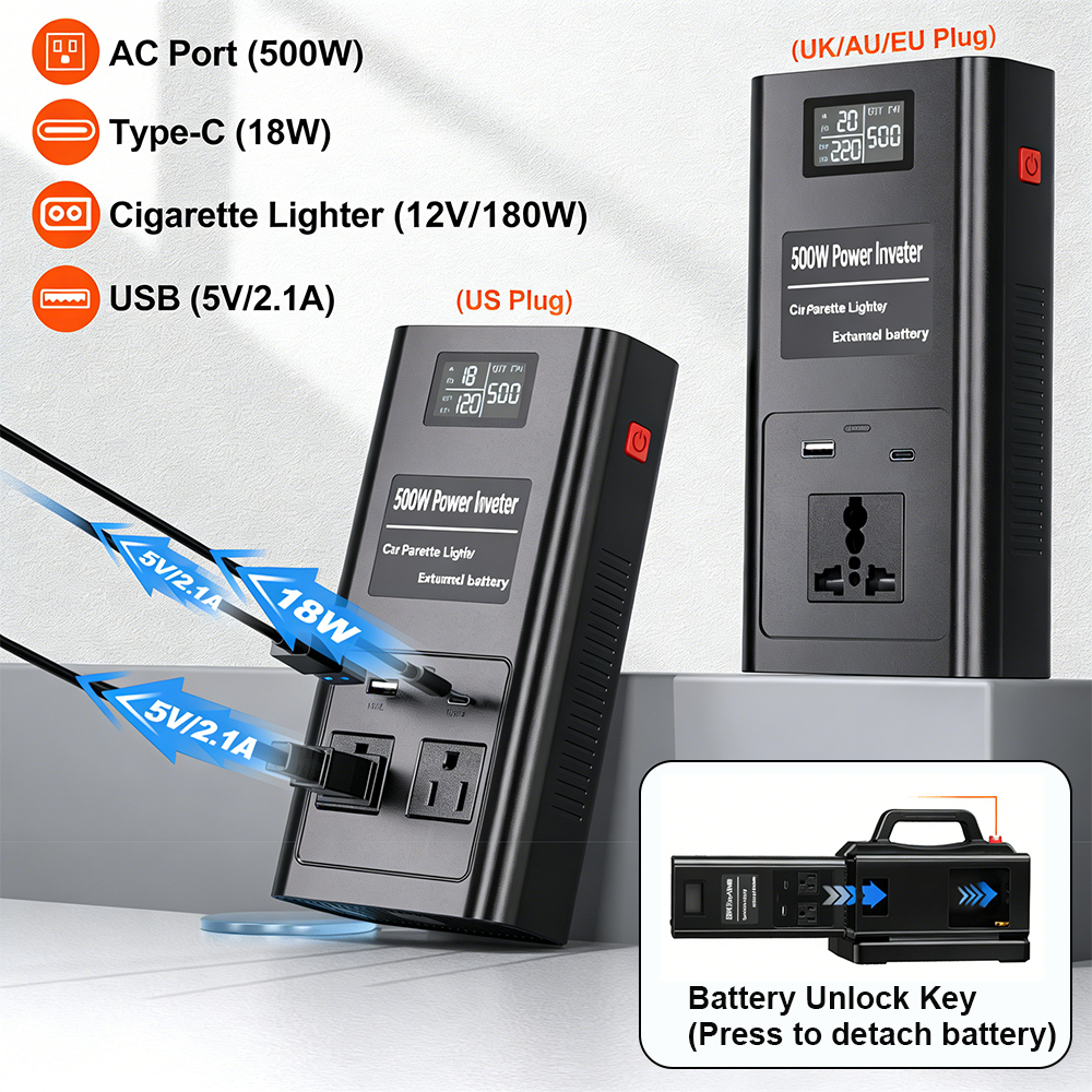 2-Ports 500W Power Inverter fo - Outdoor Power Vac บทวิจารณ์และราคา