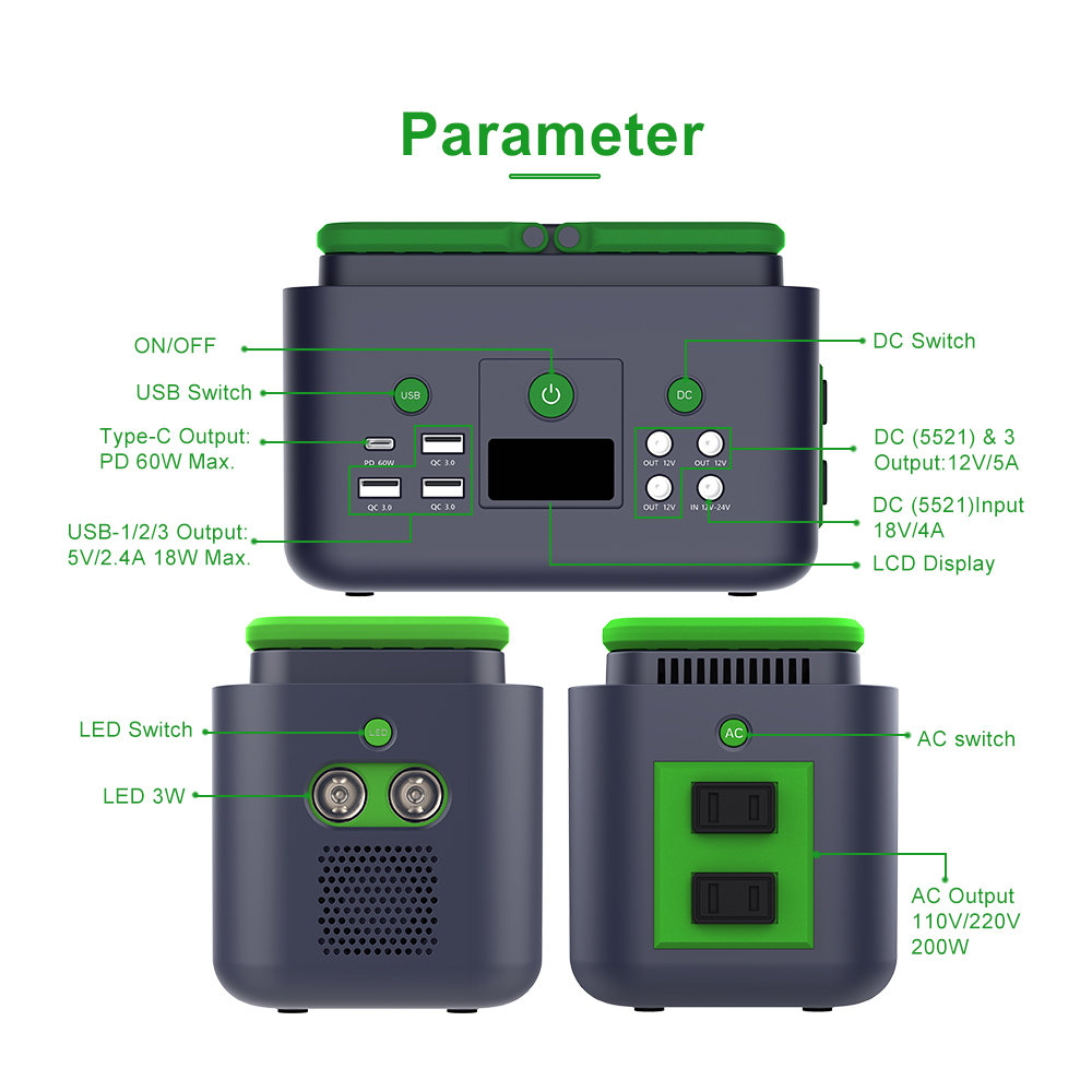 200W Portable Solar Power Stat - Outdoor Power Bank With Ac Outlet บทวิจารณ์และราคา
