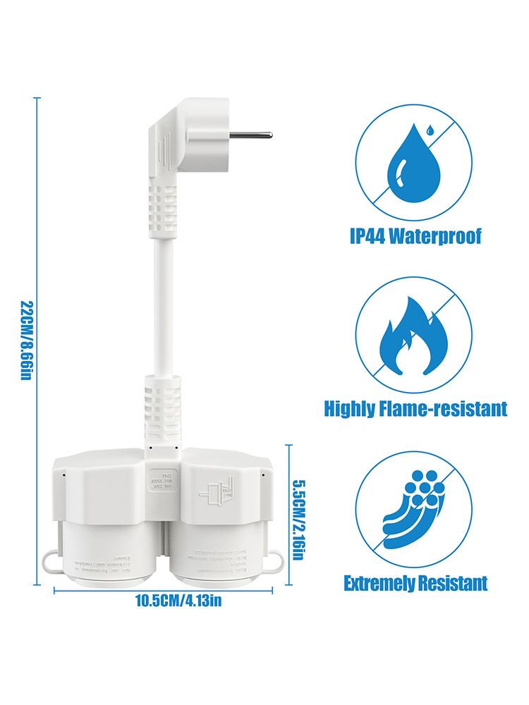 EU Extension Cable with 2 Schu - Outdoor Power Vac บทวิจารณ์และราคา