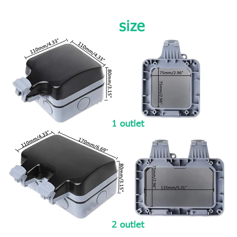 EU KR Outdoor Wall Waterproof  - Outdoor Power Parts บทวิจารณ์และราคา