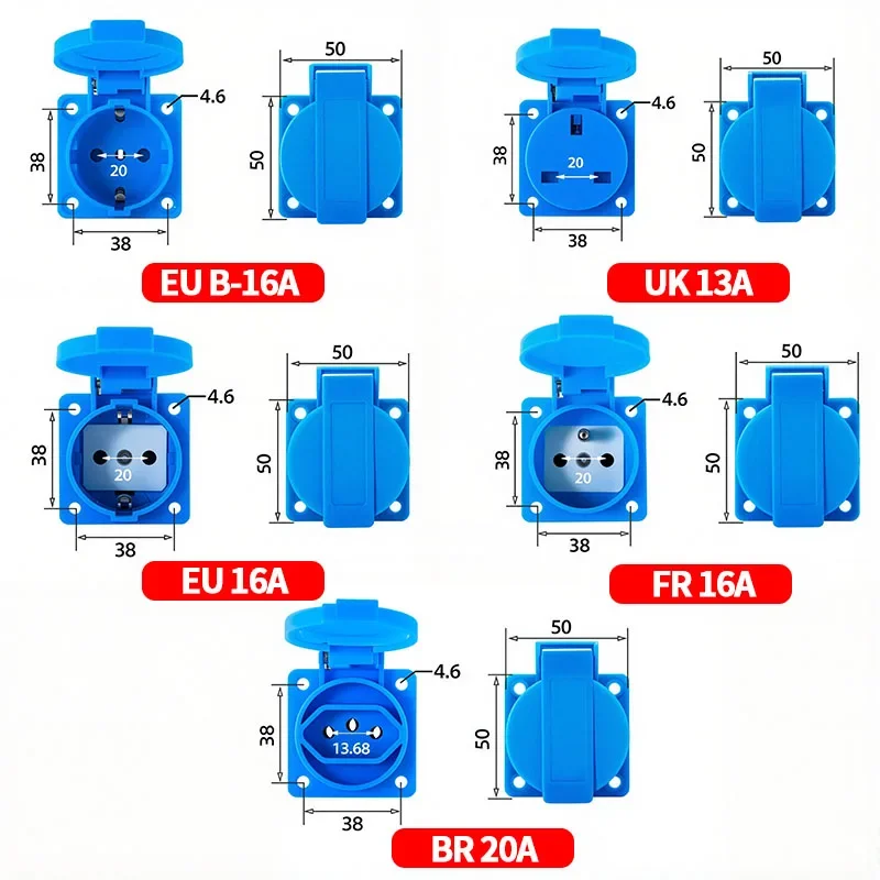 IP54 16A Waterproof Industrial - Outdoor Power Parts บทวิจารณ์และราคา