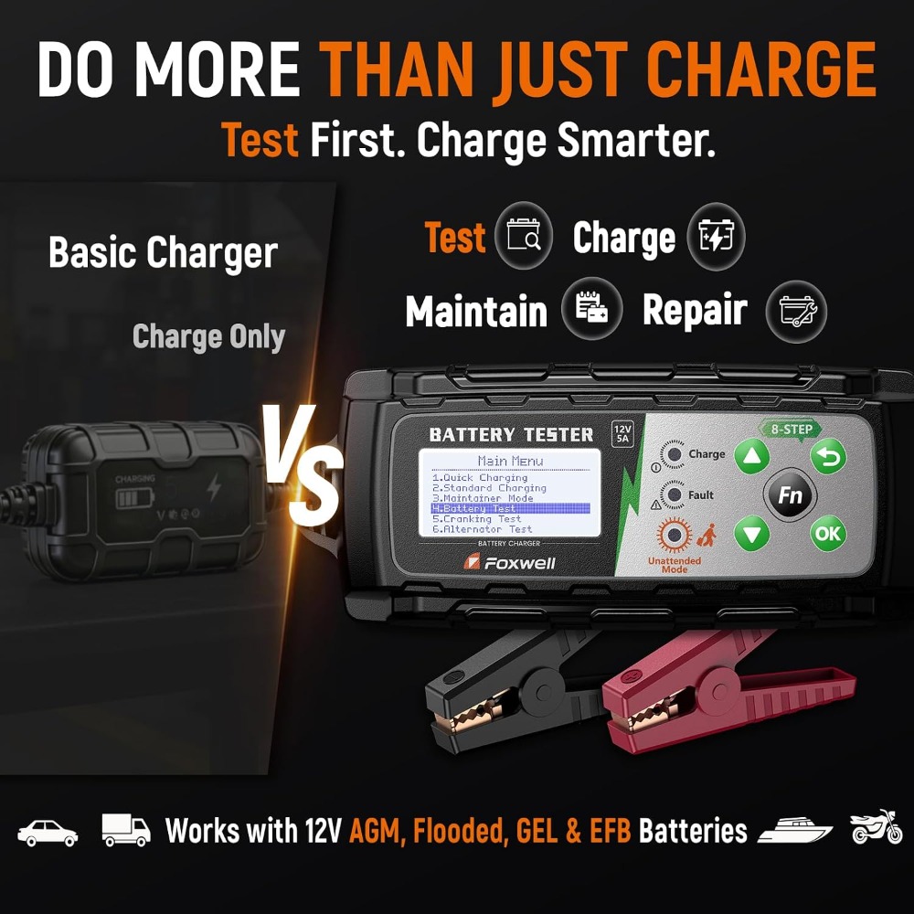 12V Car Battery Charger & Test - Lawn Mower Battery บทวิจารณ์และราคา