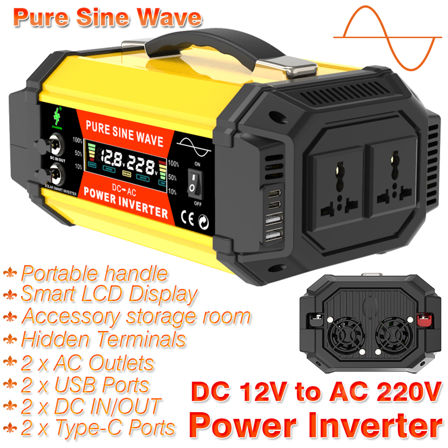 power inverter DC 12V to AC 22 - Outdoor Power Socket บทวิจารณ์และราคา