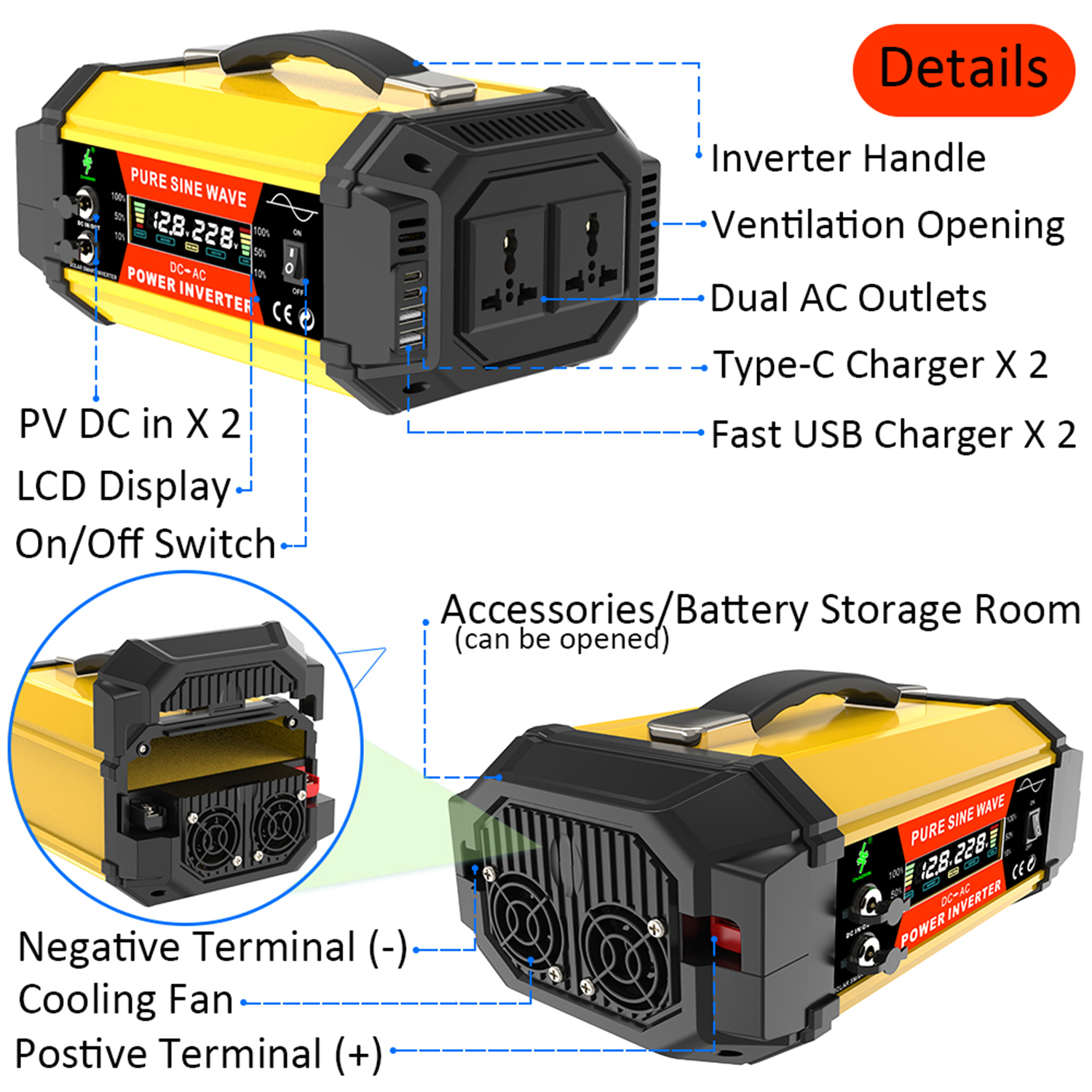 power inverter DC 12V to AC 22 - Outdoor Power Socket บทวิจารณ์และราคา