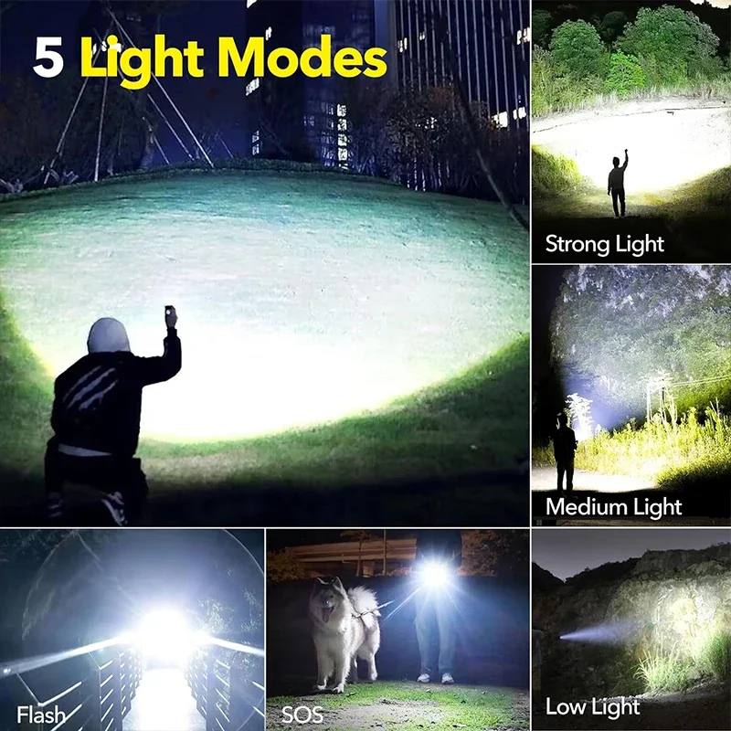 High Power LED Flashlight Rech - Outdoor Power For Camping บทวิจารณ์และราคา